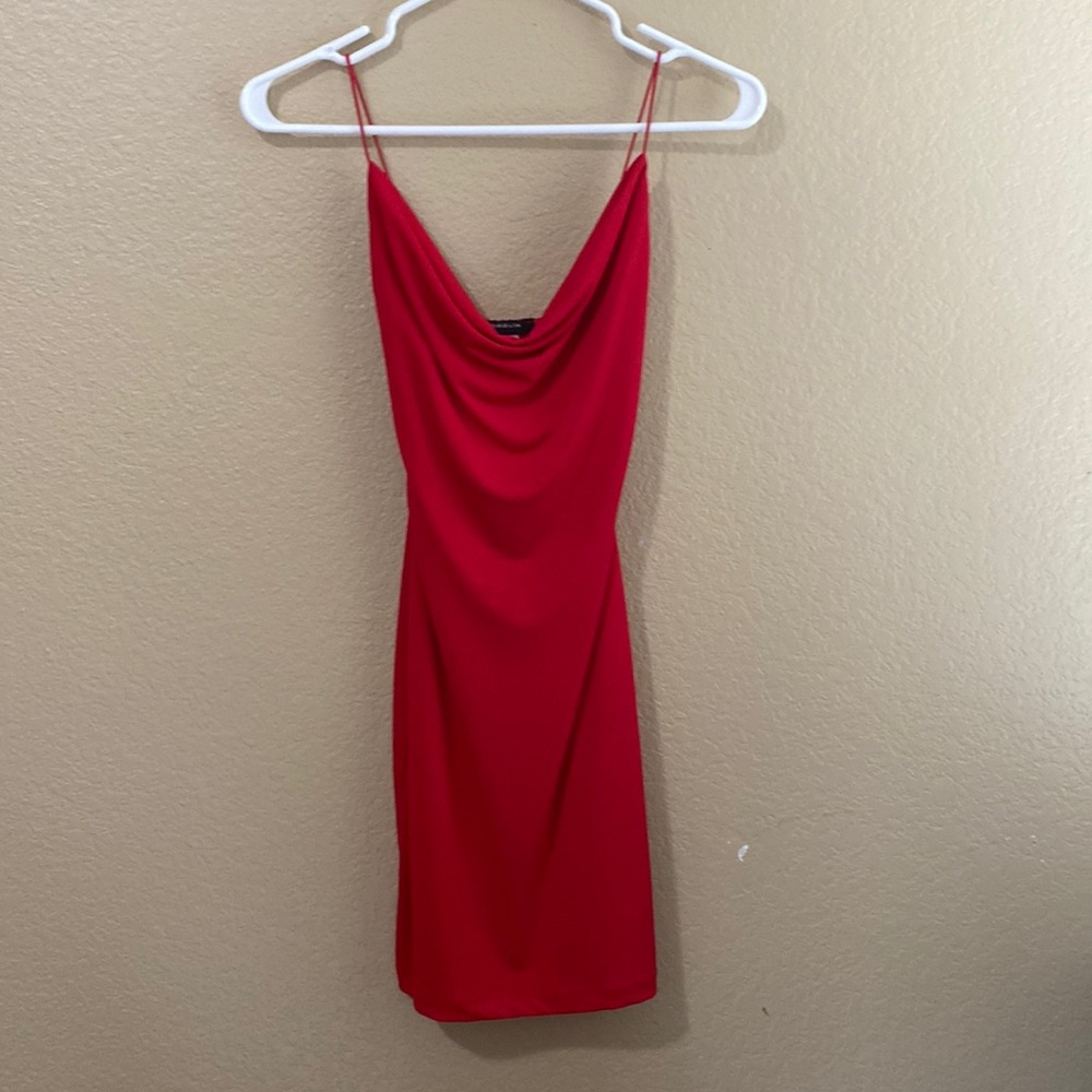 red body con dress